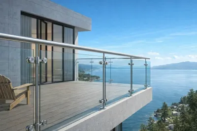 Balkon metal dikme temperli cam korkuluk sistemi